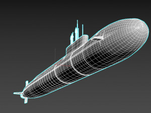 nuclear submarine borey Modelo 3D