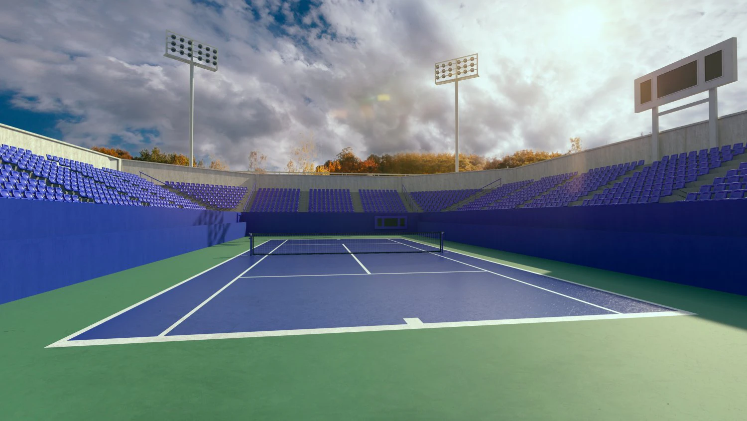tennis court 3D Model .c4d .max .obj .3ds .fbx .stl .blend 