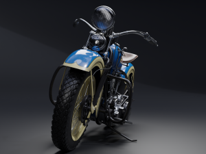 Harley Davidson Knucklehead EL 1936 Motorcycle Low Poly Modello 3D
