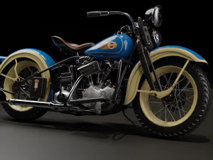 Harley Davidson Knucklehead EL 1936 Motorcycle Low Poly 3D Model