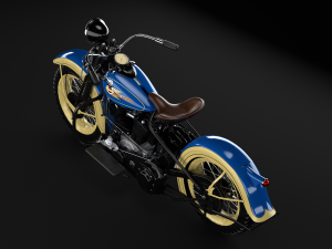 Harley Davidson Knucklehead EL 1936 Motorcycle Low Poly Modello 3D