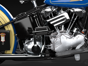 Harley Davidson Knucklehead EL 1936 Motorcycle Low Poly Modello 3D