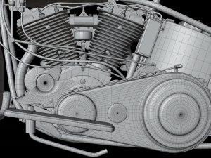 Harley Davidson Knucklehead EL 1936 Motorcycle Low Poly Modello 3D