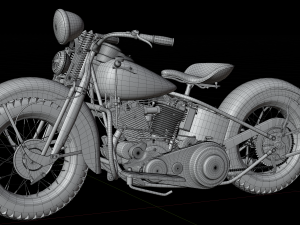 Harley Davidson Knucklehead EL 1936 Motorcycle Low Poly Modello 3D
