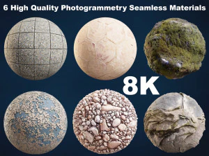 6 y&uuml;ksek kaliteli fotogrametri kesintisiz pbr malzeme dokusu CG Dokuları