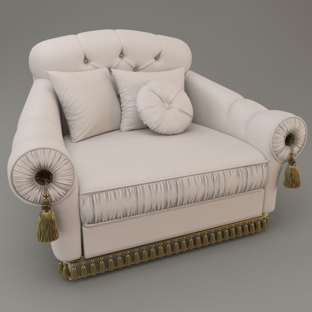 armchair classic style 3D Model .c4d .max .obj .3ds .fbx .stl .blend 