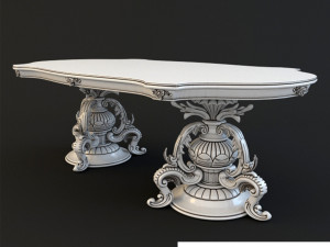 classic dining carved table 3D 모델