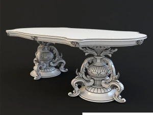 classic dining carved table 3D Model