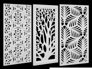 woden decorative panel Modello 3D