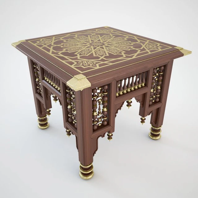 wooden egiptian table 3D Model .c4d .max .obj .3ds .fbx .stl .blend 