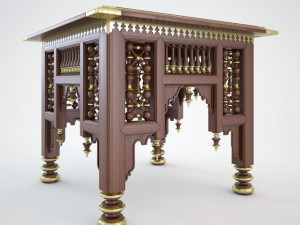 wooden egiptian table Model 3D