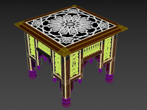 wooden egiptian table Model 3D