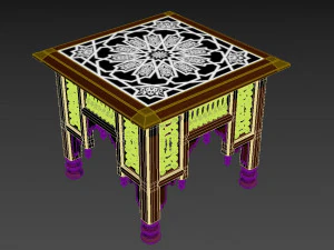 wooden egiptian table 3D Model