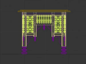 wooden egiptian table 3D Model