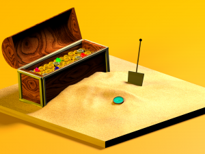 low poly modeling - gold digger 3D 模型