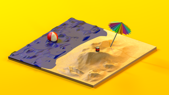 low poly modeling - beach 3D Модель .c4d .max .obj .3ds .fbx .stl .blend 