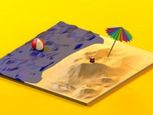 low poly modeling - beach 3D Model