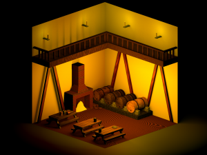 low poly modeling - tavern 3D Model