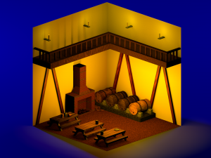 low poly modeling - tavern 3Dモデル