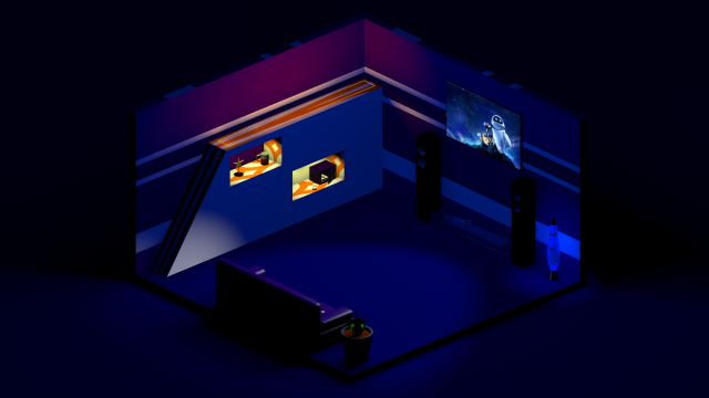 low poly modeling - lounge room 3D Model .c4d .max .obj .3ds .fbx .stl .blend 