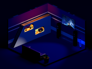 low poly modeling - lounge room 3D Model