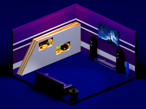 low poly modeling - lounge room 3D Model