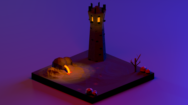 low poly modeling - isengard 3D Model .c4d .max .obj .3ds .fbx .stl .blend 