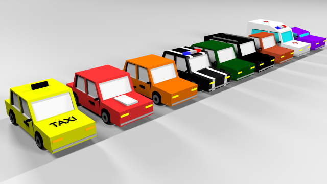 low poly modeling - cars Modèle 3D .c4d .max .obj .3ds .fbx .stl .blend
