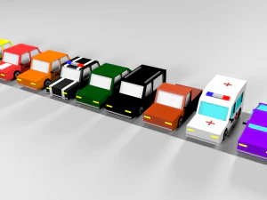low poly modeling - cars 3D Model