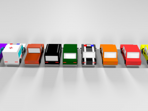 low poly modeling - cars Modèle 3D