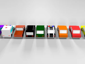 low poly modeling - cars 3D Model