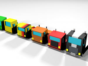 low poly modeling - trucks 3D मॉडल