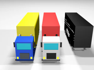 low poly modeling - trucks 3D Model