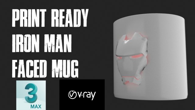 mug with iron man design 3d print model 3D Принт Модель .c4d .max .obj .3ds .fbx .stl .blend 