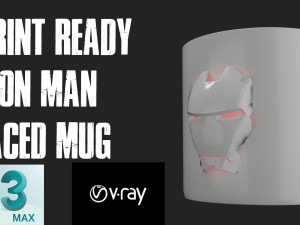 mug with iron man design 3d print model 3D Print Model