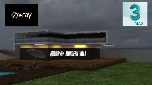 modern 3d villa 3D Model .c4d .max .obj .3ds .fbx .stl .blend 
