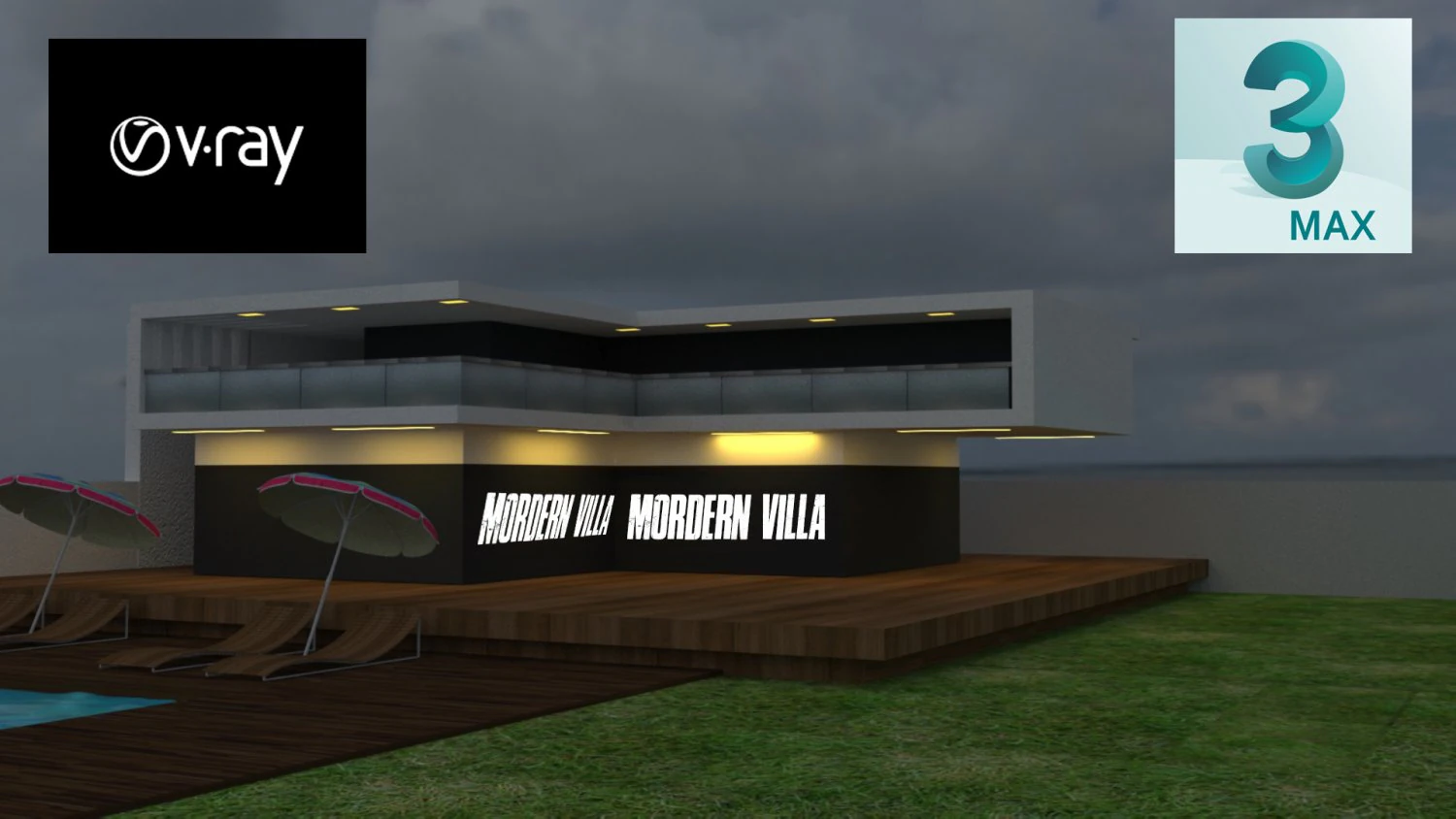 modern 3d villa 3D Model .c4d .max .obj .3ds .fbx .stl .blend 