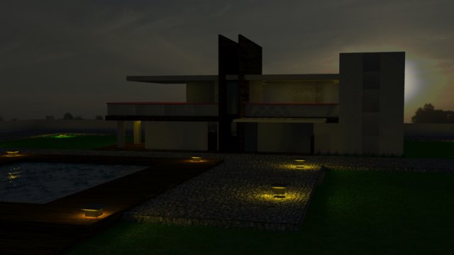 the modern villa 3D Model .c4d .max .obj .3ds .fbx .stl .blend