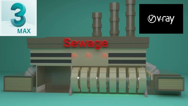 the sewage plant-low poly low-poly 3D Модель .c4d .max .obj .3ds .fbx .stl .blend 