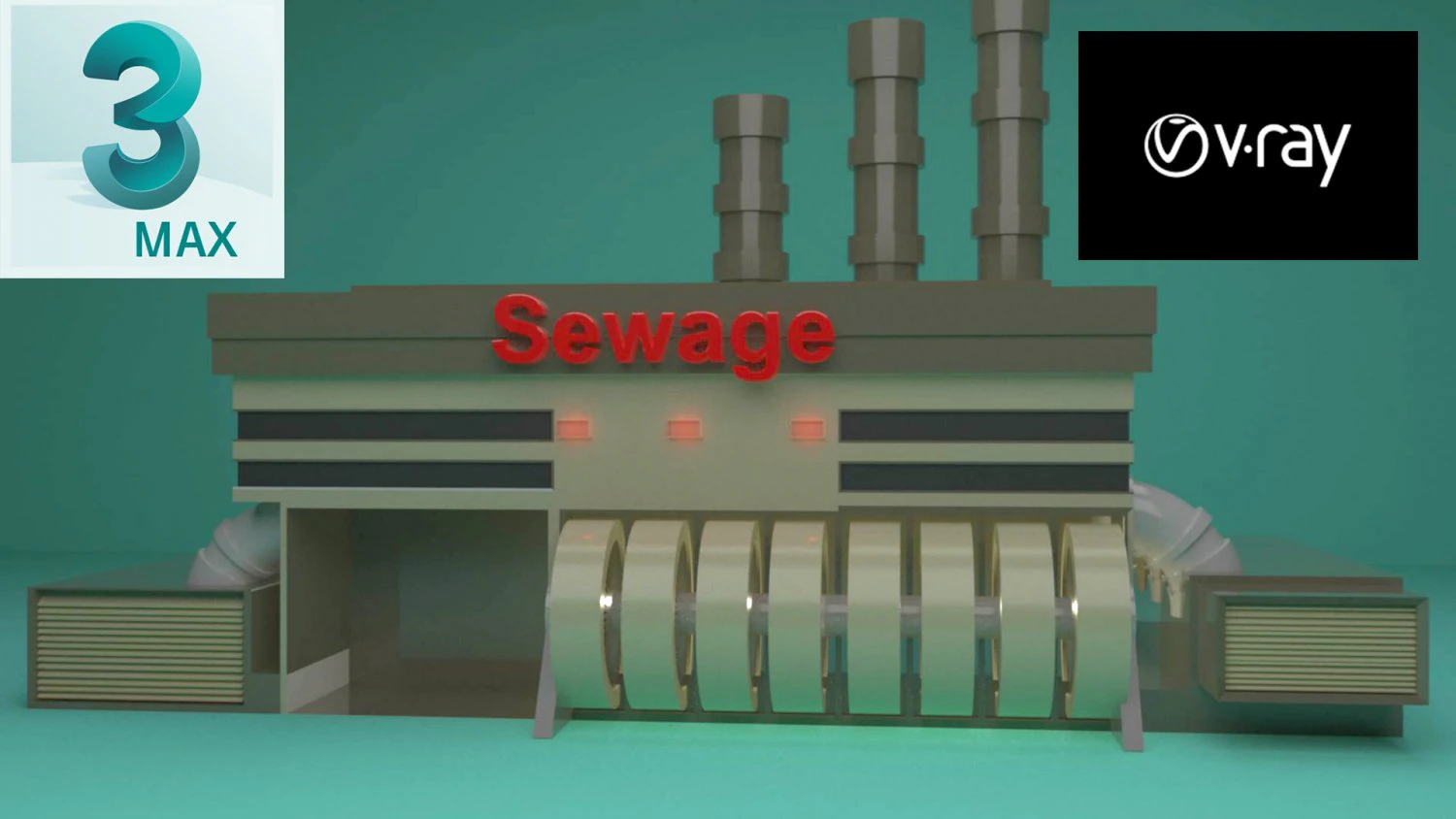 the sewage plant-low poly low-poly 3D Model .c4d .max .obj .3ds .fbx .stl .blend 