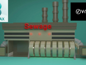 the sewage plant-low poly low-poly 3D Model