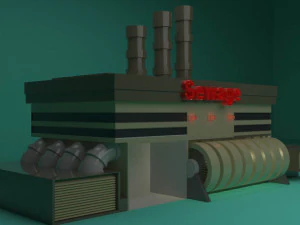 the sewage plant-low poly low-poly 3D Model