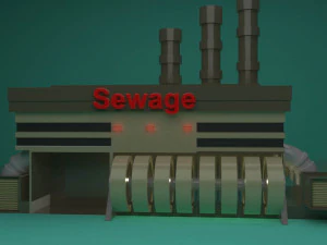the sewage plant-low poly low-poly 3D Model