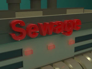 the sewage plant-low poly low-poly 3D Model