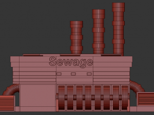 the sewage plant-low poly low-poly 3D Модель