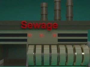 the sewage plant-low poly low-poly 3D Model