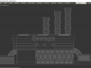 the sewage plant-low poly low-poly 3D Модель