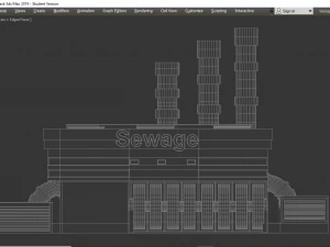 the sewage plant-low poly low-poly 3D Model