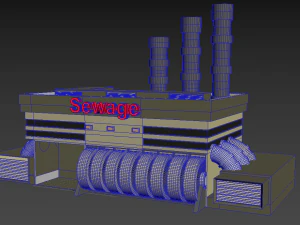 the sewage plant-low poly low-poly 3D Model
