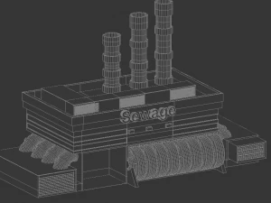 the sewage plant-low poly low-poly 3D Model